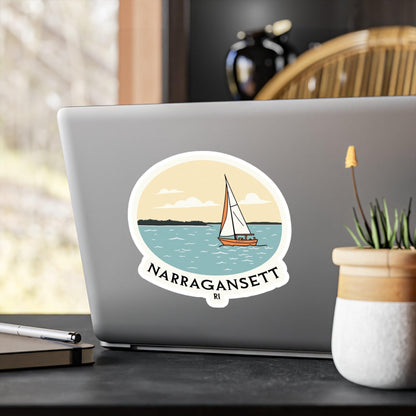 Narragansett, RI Kiss-Cut Vinyl Decal for Home Decor - Even Keel LLC