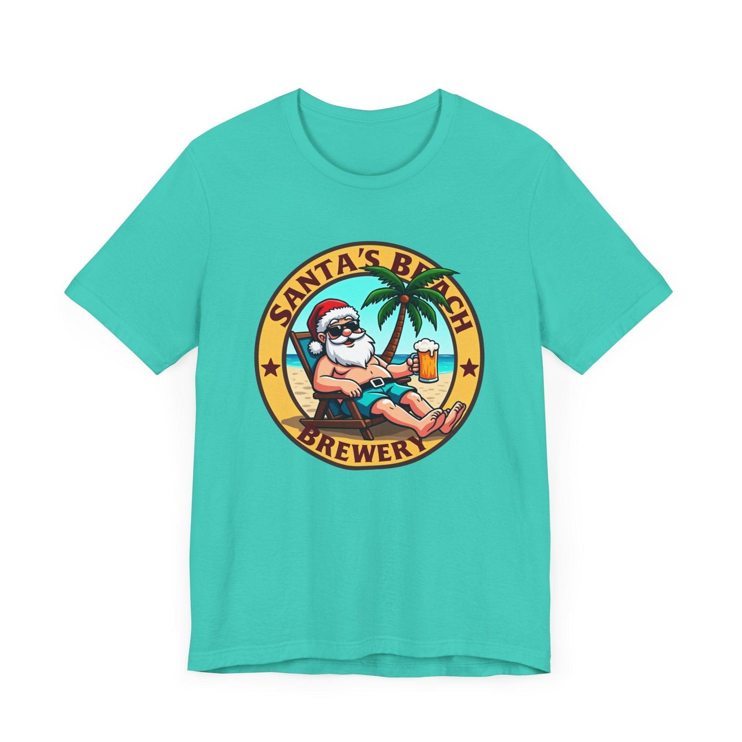 Santa's Beach Brewery Tee for Casual Summer Fun - Even Keel LLC