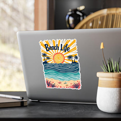 Beach Life Decal Sticker for Laptops and Water Bottles - Even Keel LLC