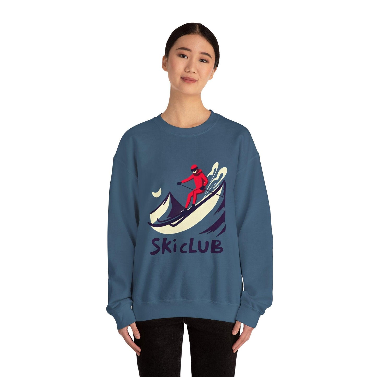 Heavy Blend Ski Club Sweatshirt for Winter Warmth Style - Even Keel LLC