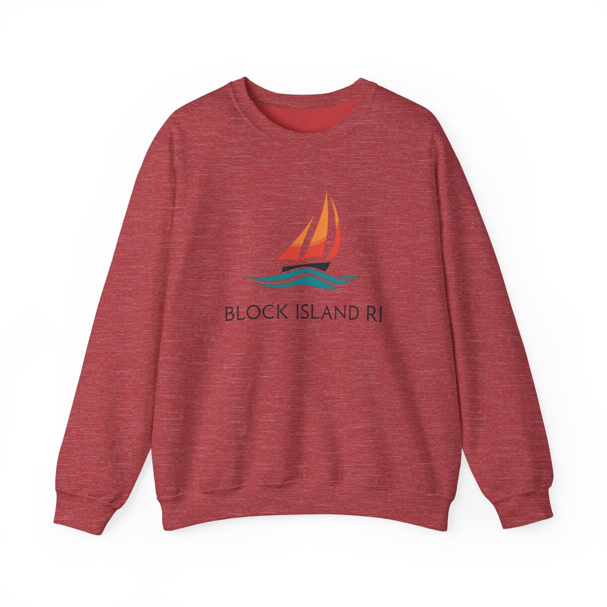 Unisex Crewneck Sweatshirt Block Island Sailboat Design - Even Keel LLC