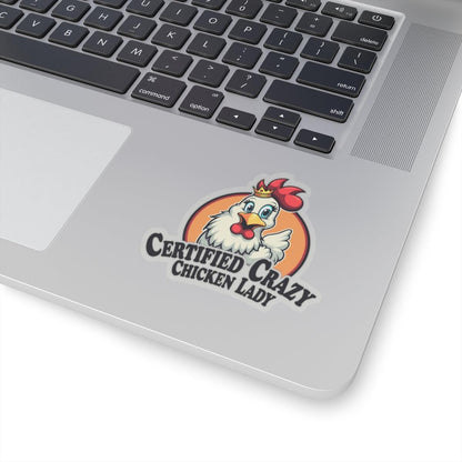 Crazy Chicken Lady - Certified Cartoon Sticker for Decor - Even Keel LLC