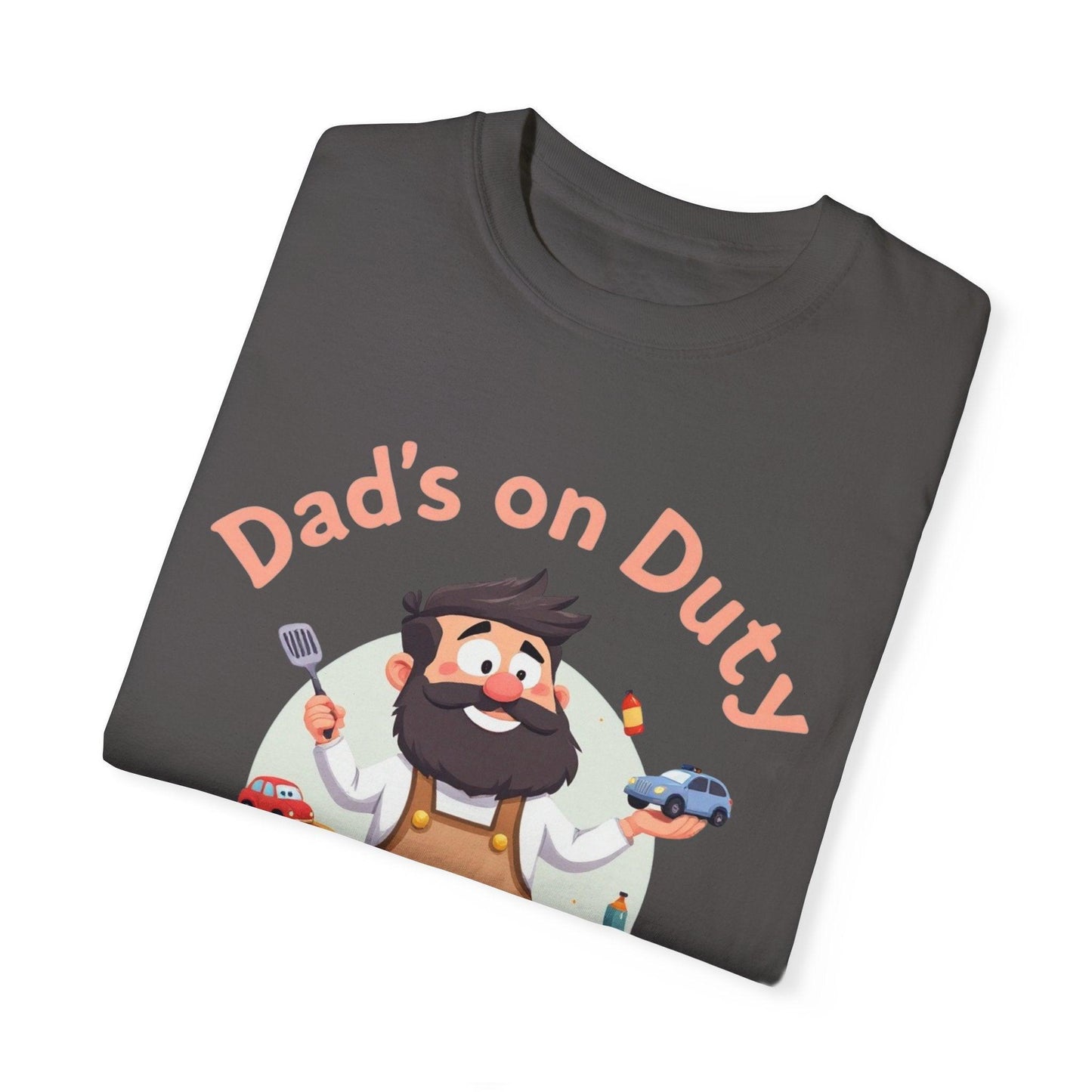 Garment-Dyed T-shirt 'Dad's on Duty' for Casual Wear.