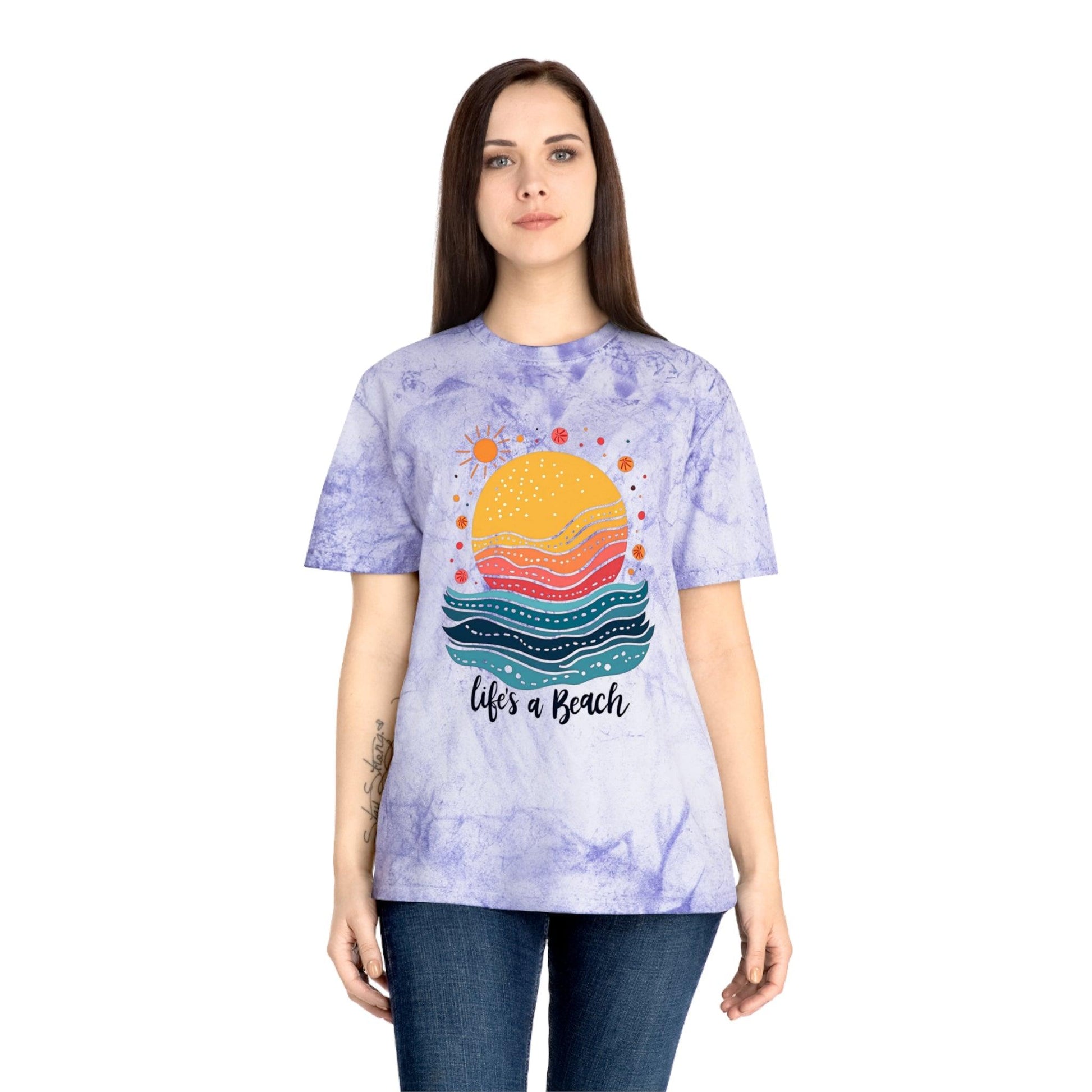 Color Blasted "Life's a Beach" Shirt for Casual Wear - Even Keel LLC