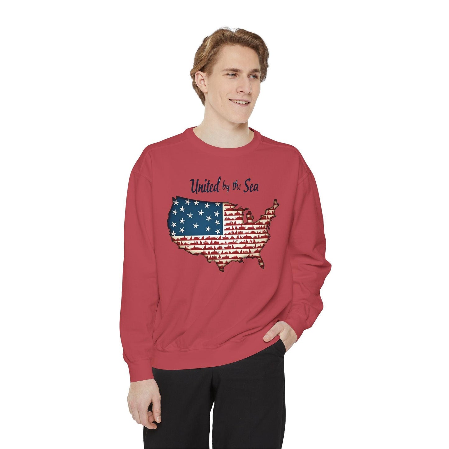 Nautical America Unisex Sweatshirt United by the Sea Design - Even Keel LLC