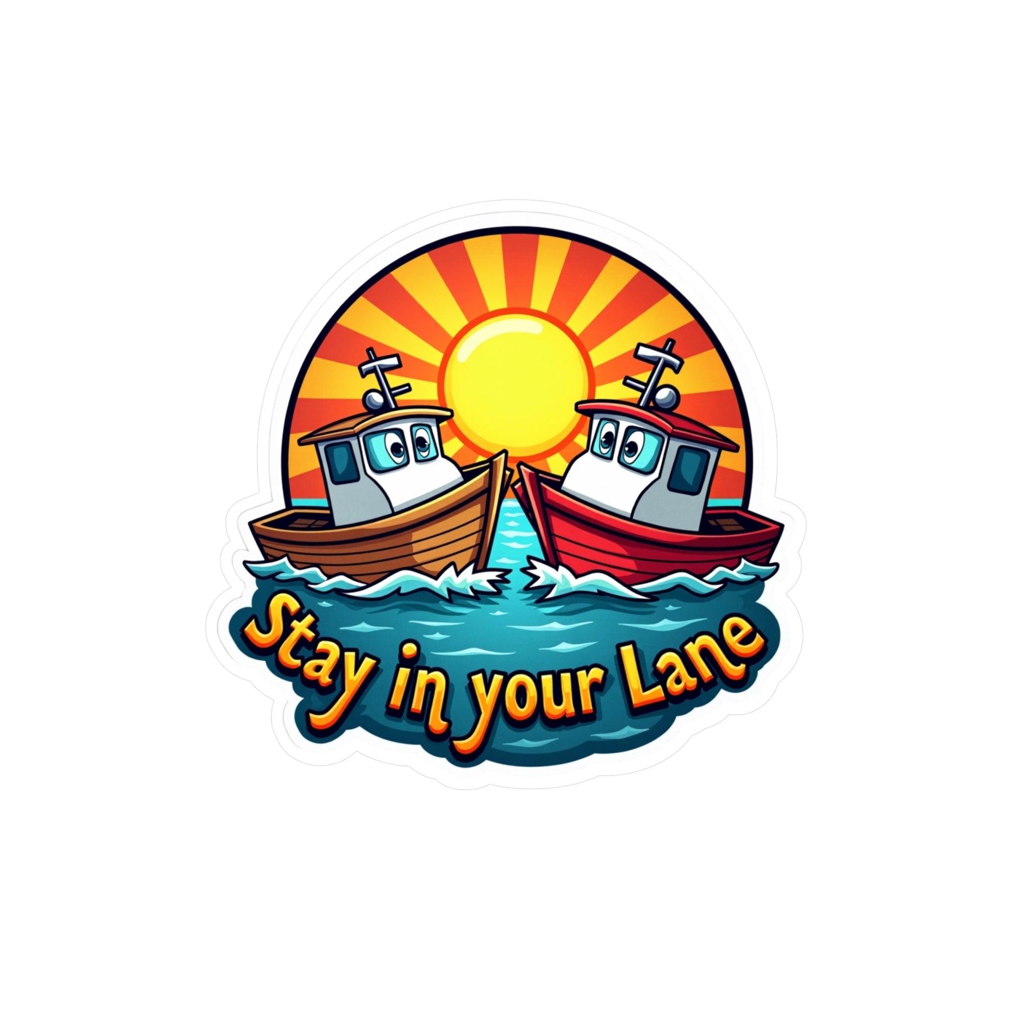 Stay Your Lane Tugboat Decal for Boats and Cars - Even Keel LLC