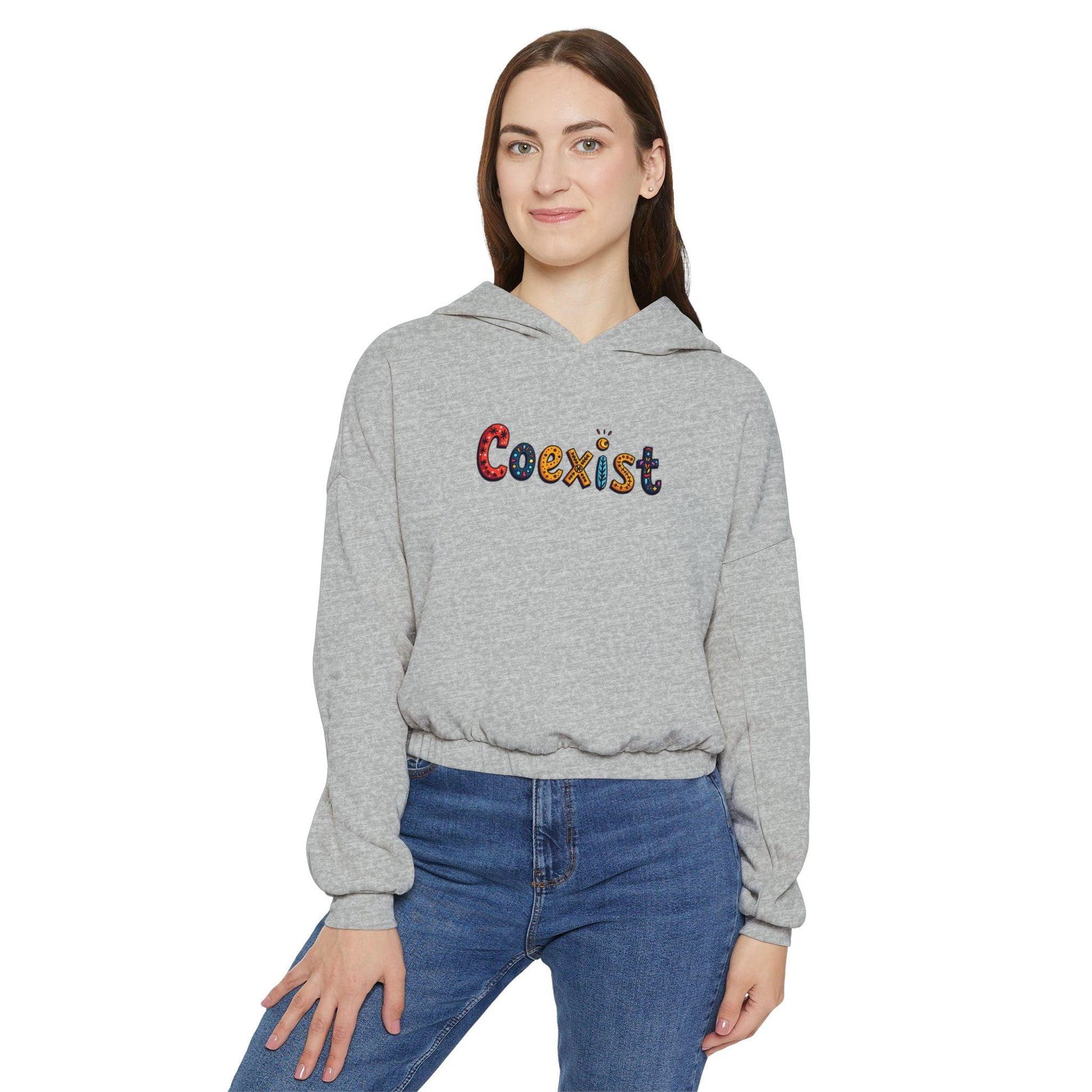 Coexist Women's Cinched Bottom Hoodie for Cozy Comfort - Even Keel LLC