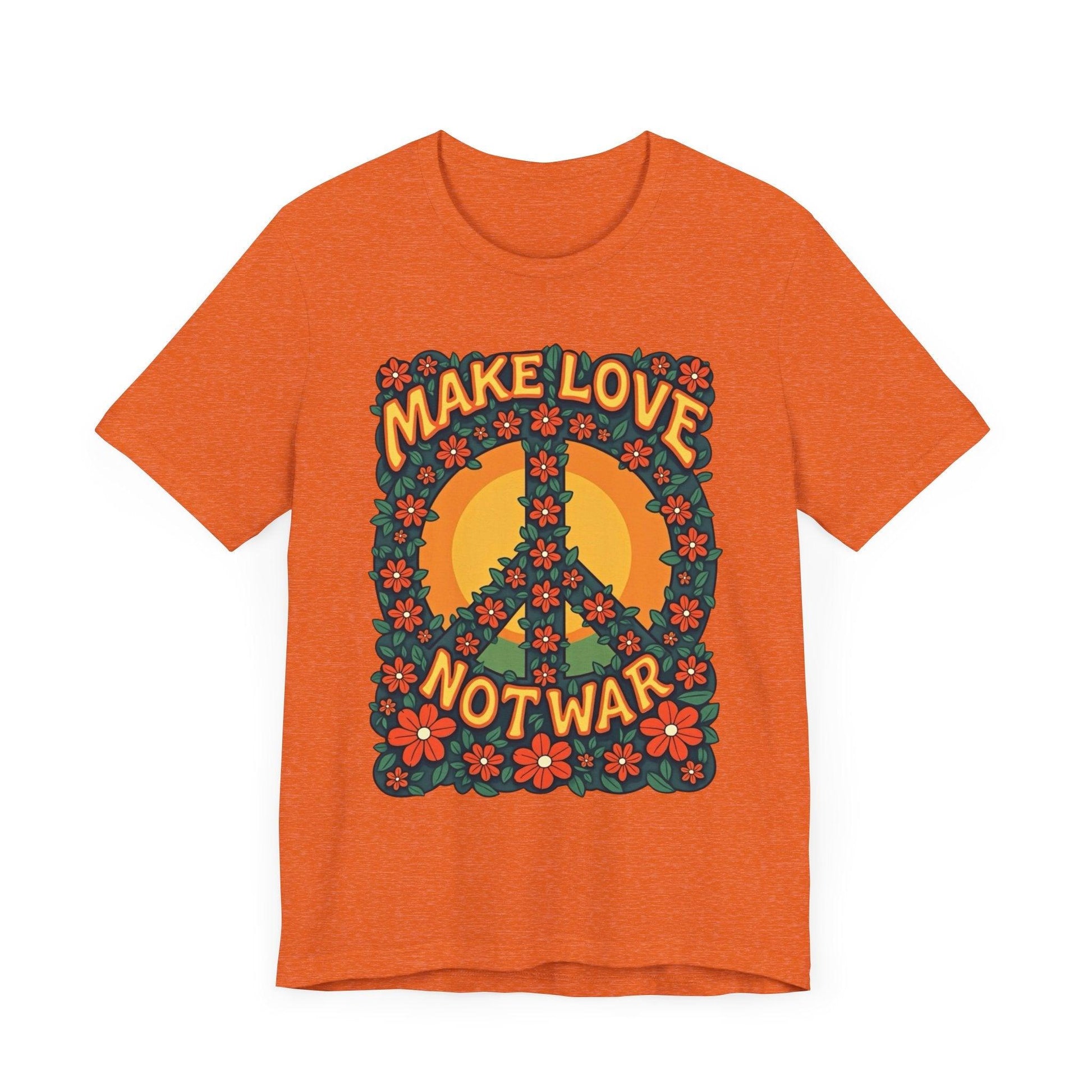 Retro Peace Symbol Graphic Tee Unisex Soft Cotton Shirt - Even Keel LLC