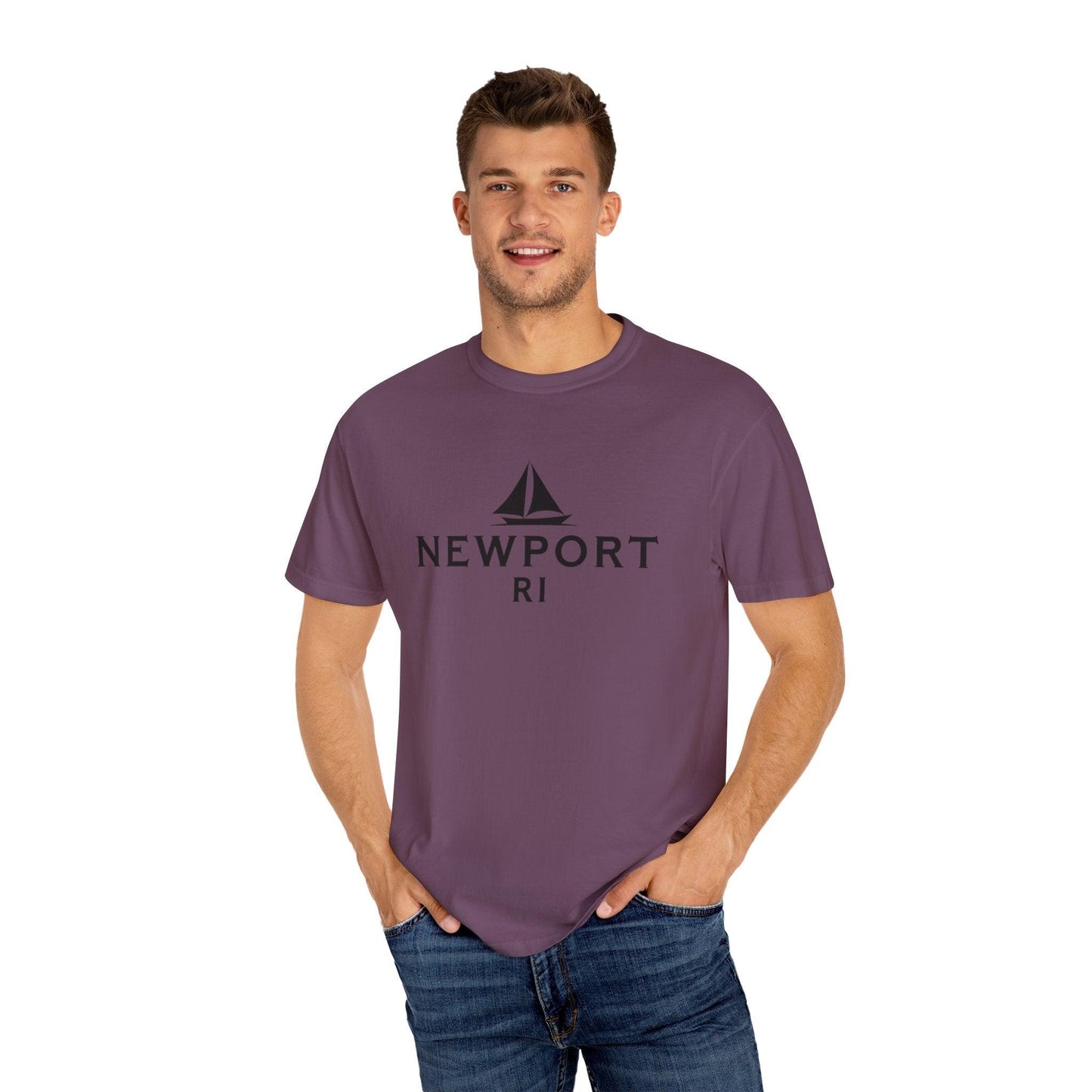 Sailboat T-shirt - Simple Newport, RI Design for Beach Lovers - Even Keel LLC