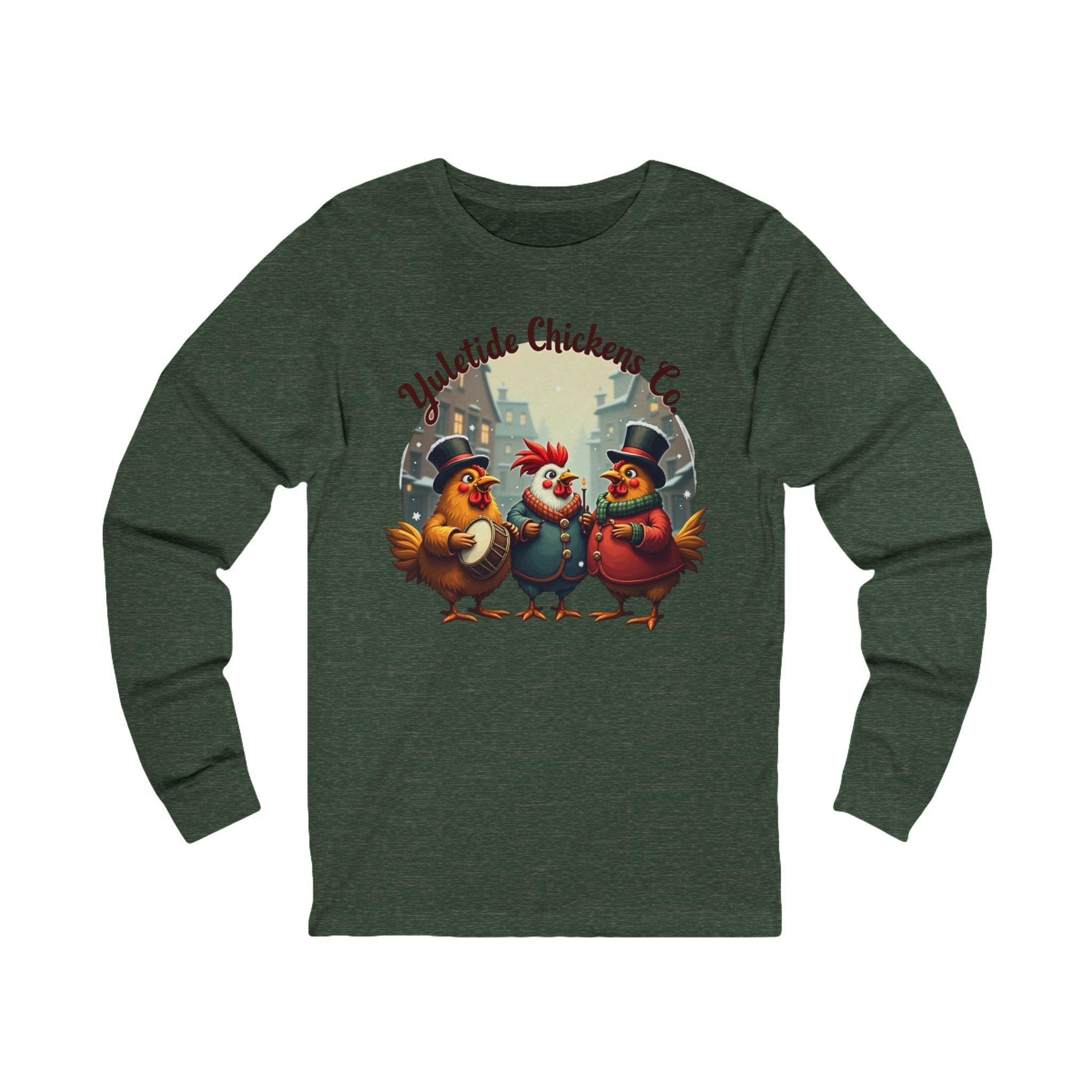 Christmas Yuletide Chicken Co Snow Unisex Long Sleeve Tee - Even Keel LLC