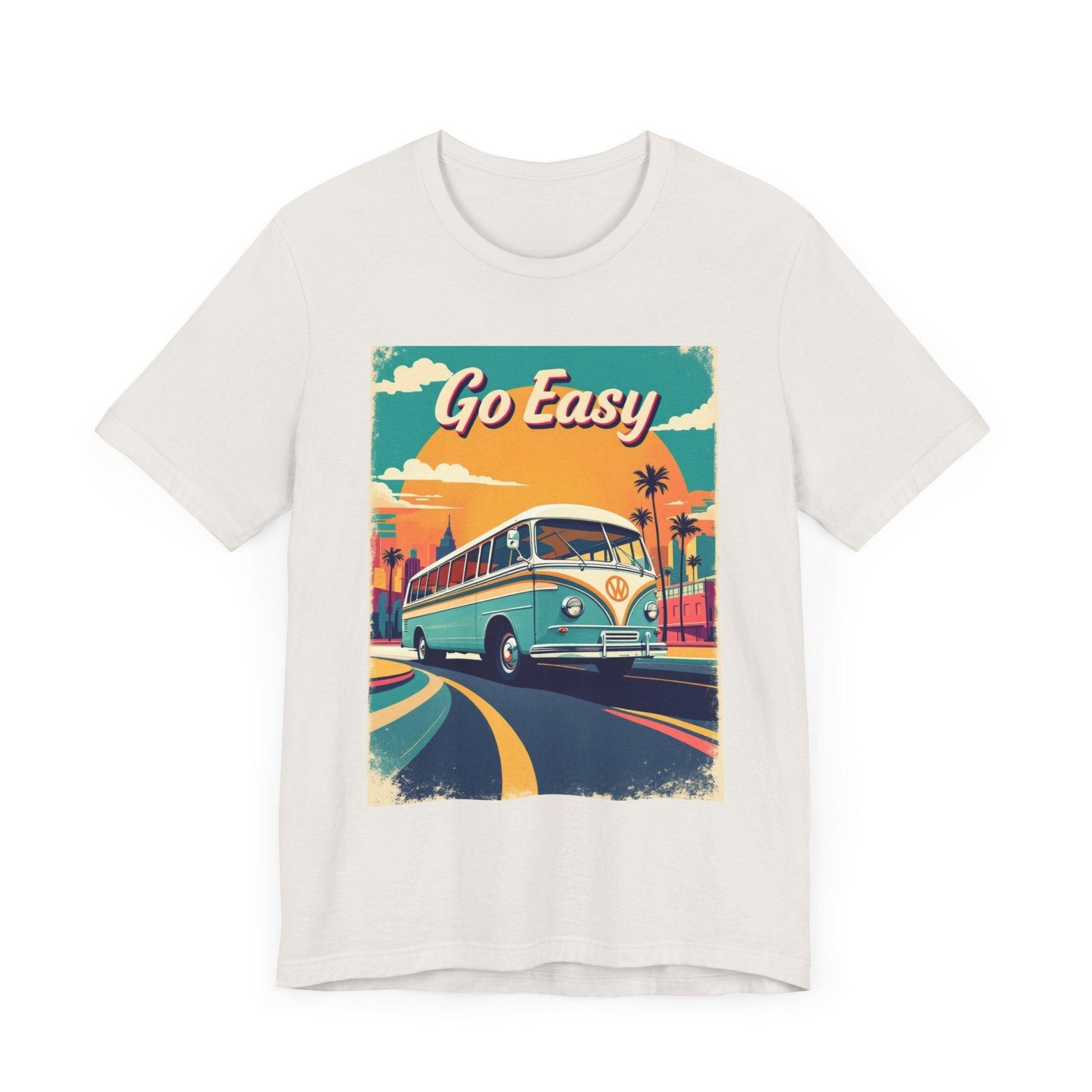 Retro 'Go Easy' Unisex Jersey Tee - Vintage Summer Shirt.