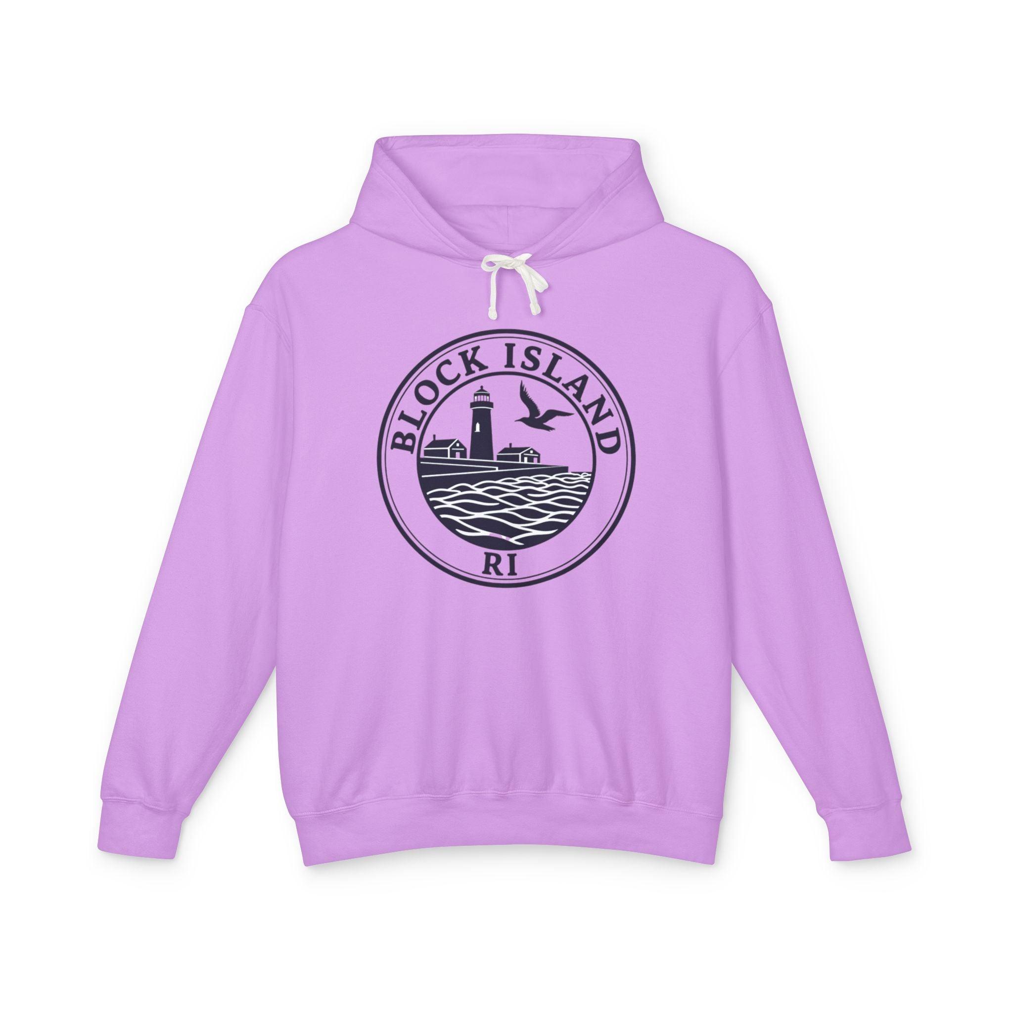 Block Island, RI Lighthouse Hooded Sweatshirt for Comfort - Even Keel LLC