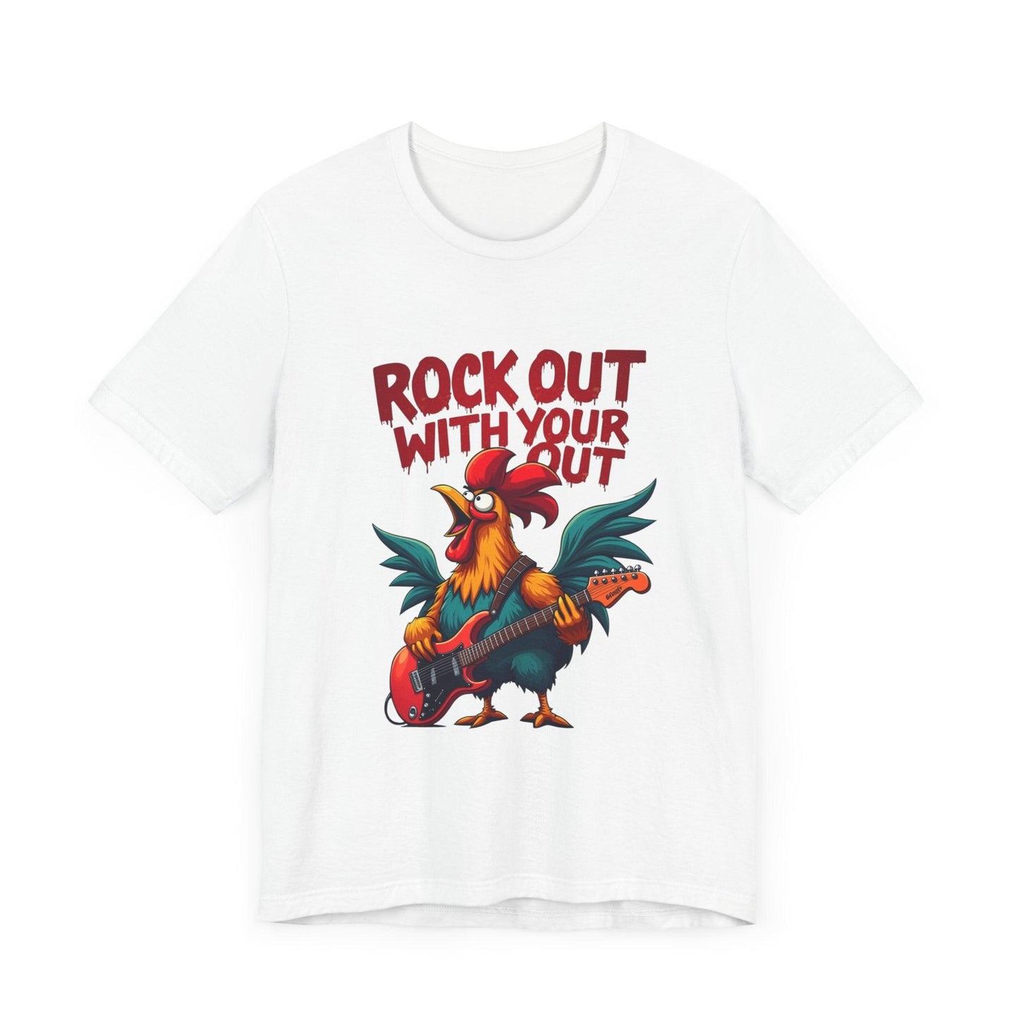 Rooster Tee - Rock Out Rooster Graphic T-Shirt for Fun - Even Keel LLC