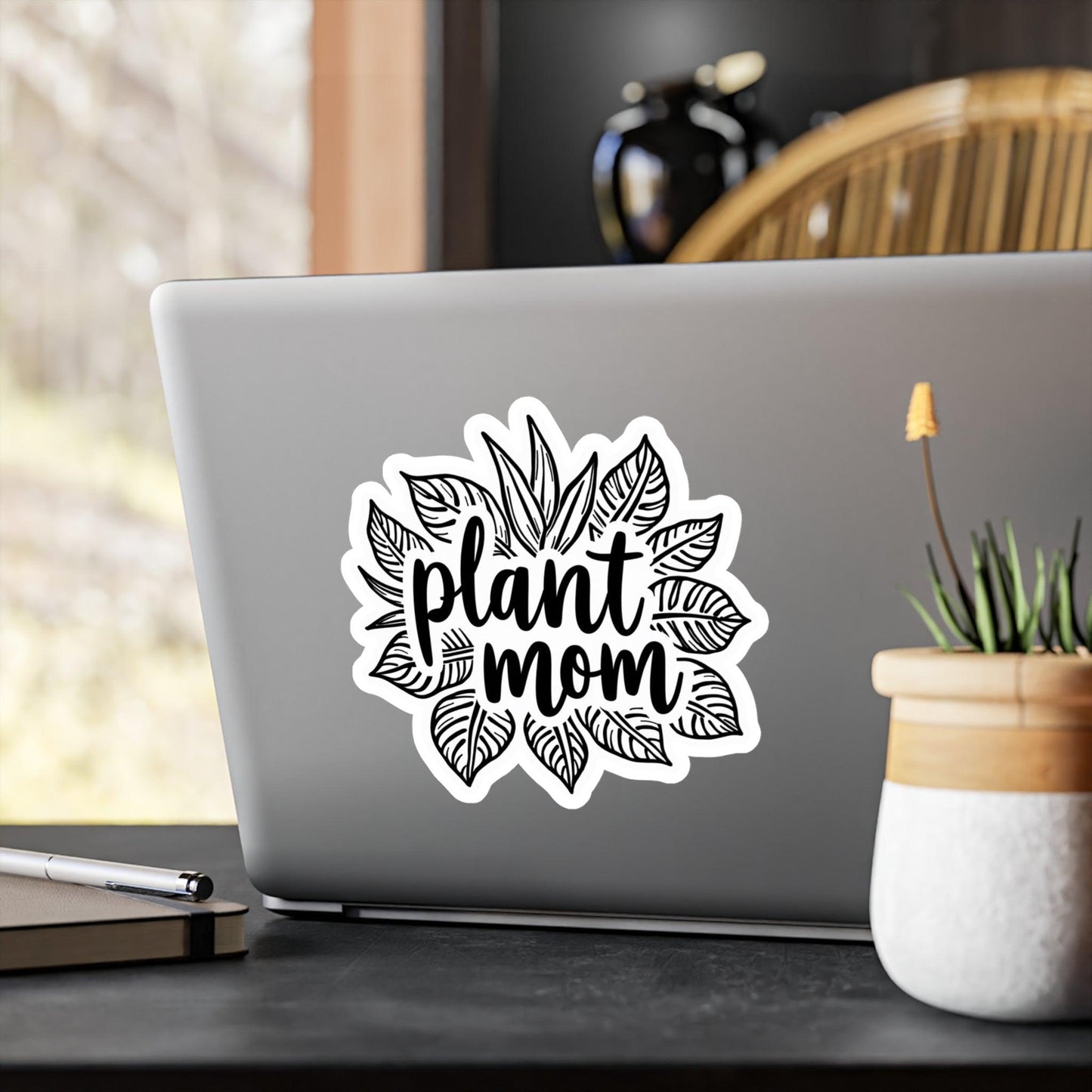 Plant Mom B&W Decal for Plant Lovers Home Decor Gift - Even Keel LLC