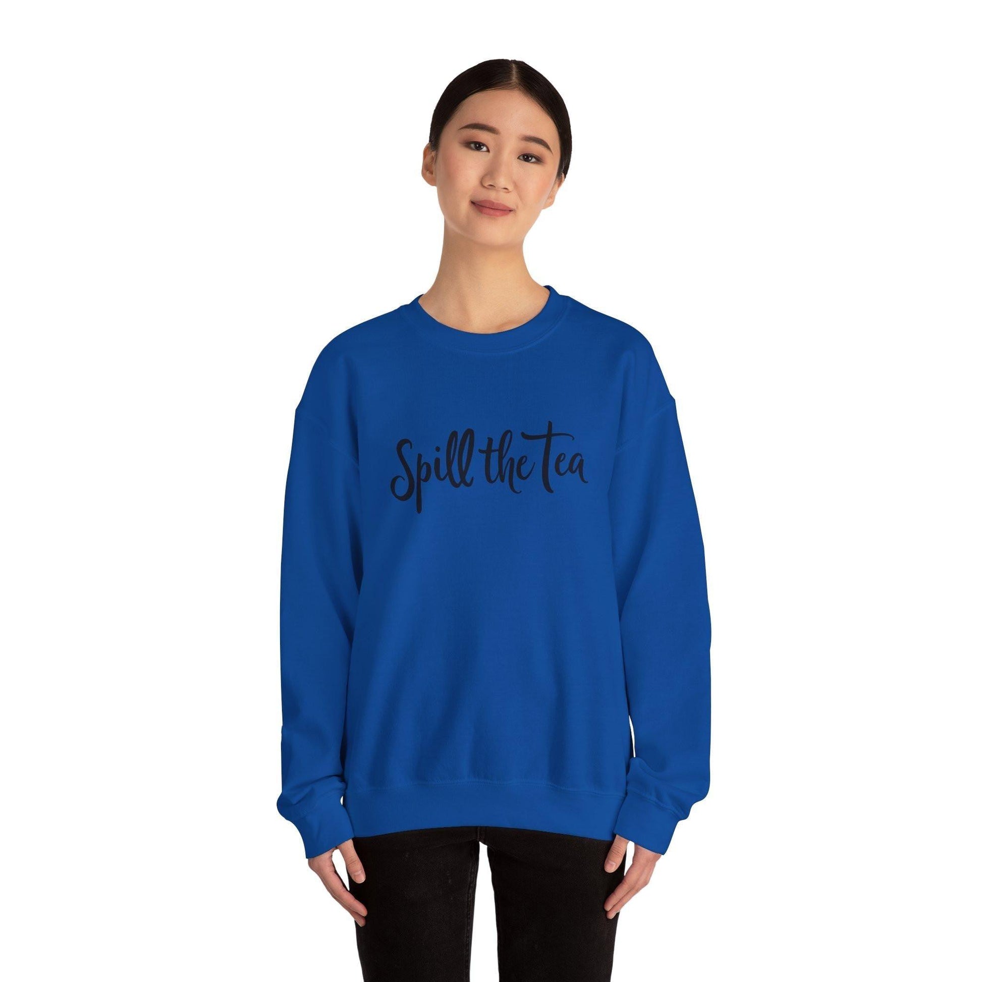 Oversized Spill The Tea Statement Sweatshirt Cozy Fleece - Even Keel LLC