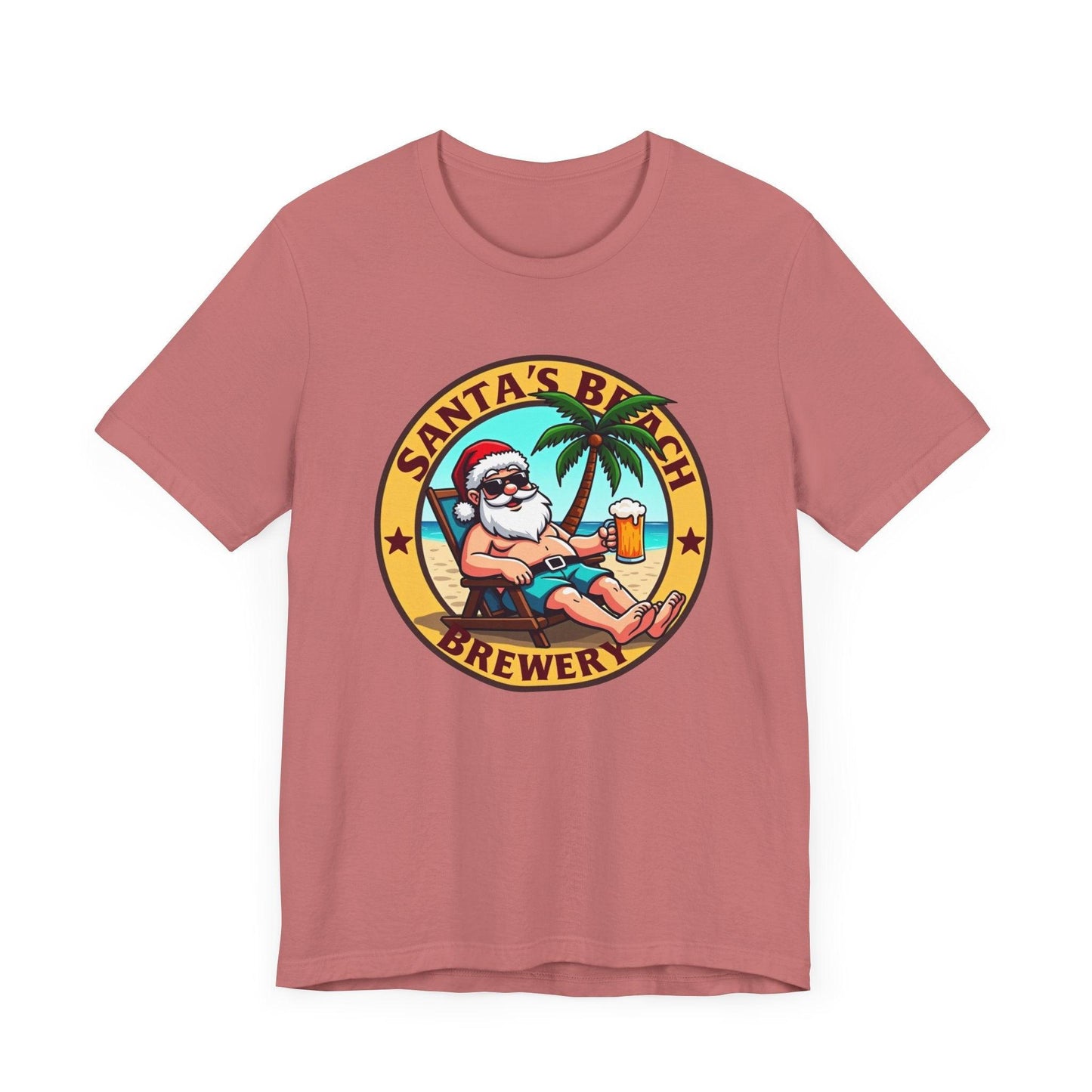 Santa's Beach Brewery Tee for Casual Summer Fun - Even Keel LLC