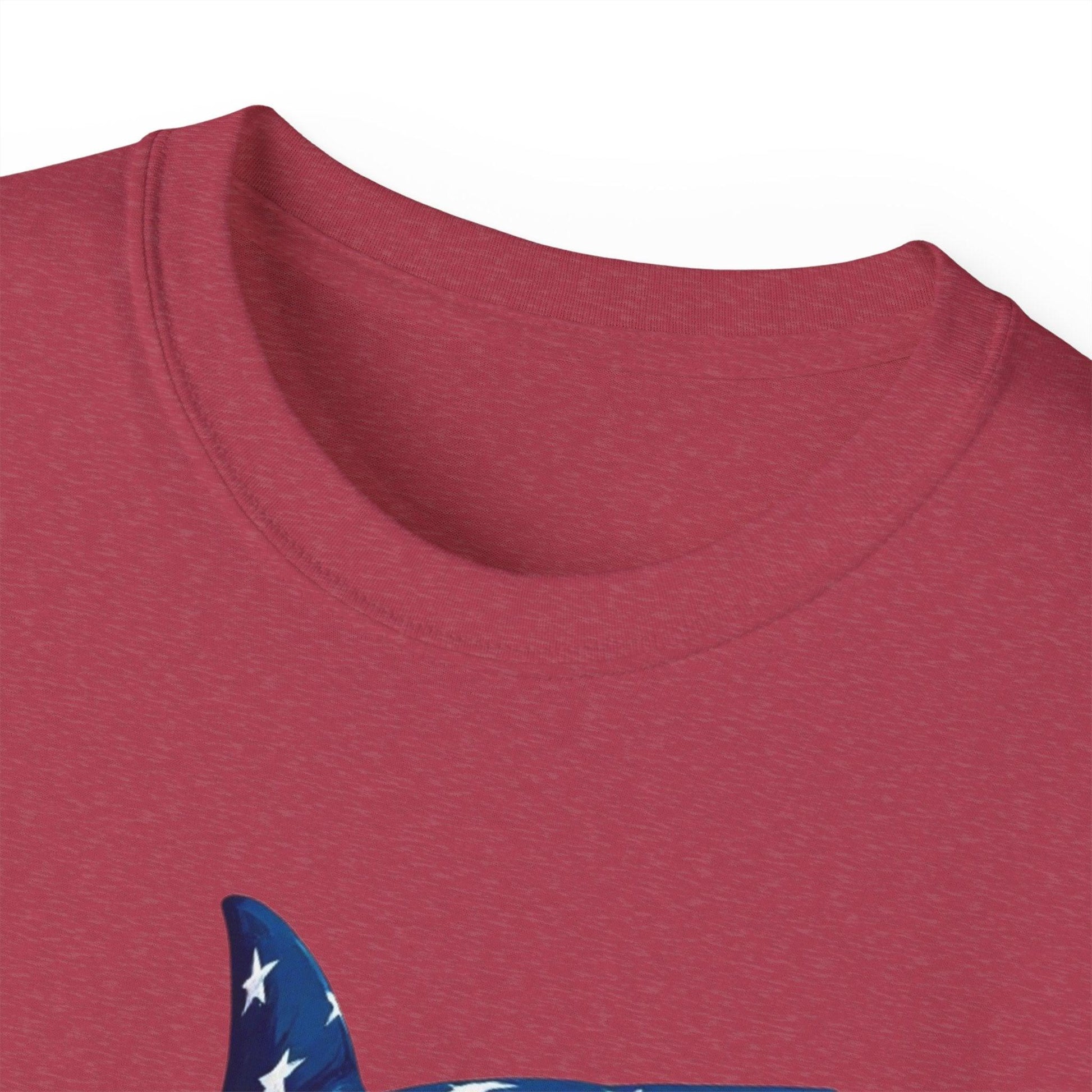 Patriotic Shark Unisex Ultra Cotton Tee | American Flag Design - Even Keel LLC