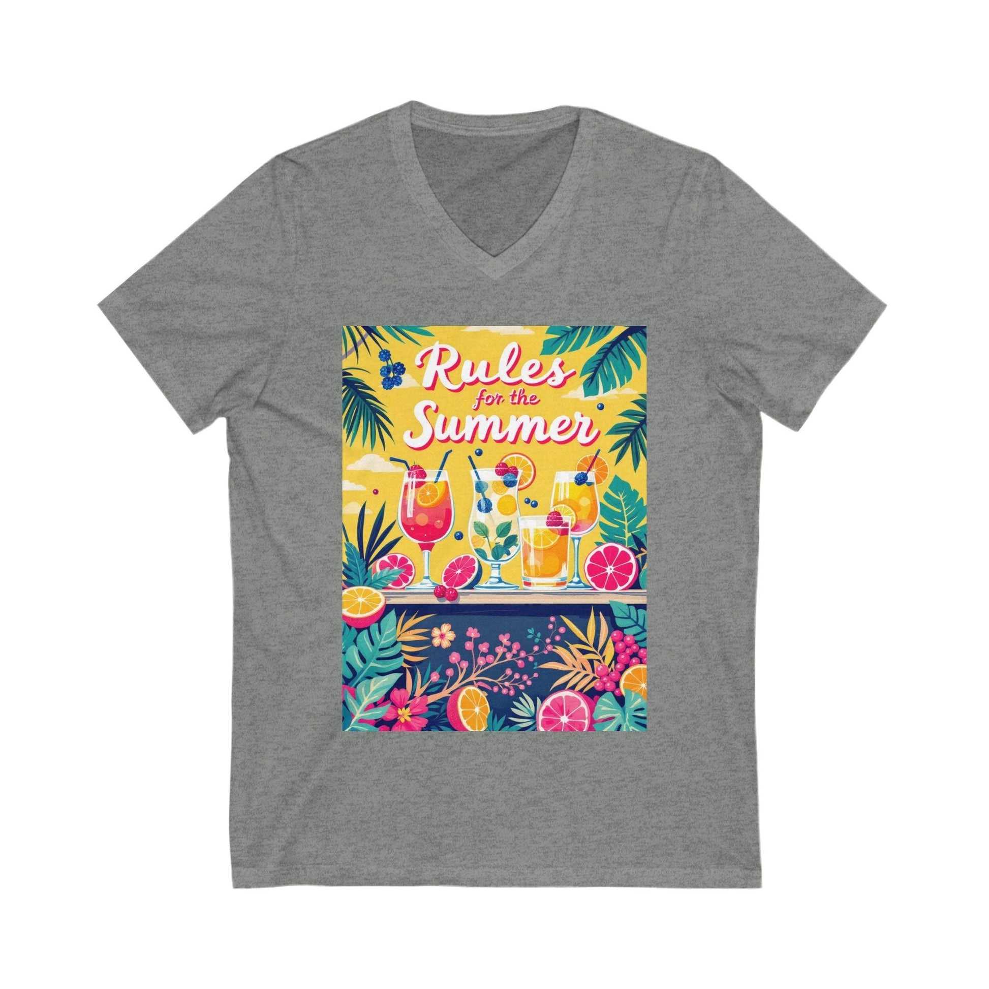 Summer Vibes Unisex V-Neck Tee - Rules For The Summer - Even Keel LLC