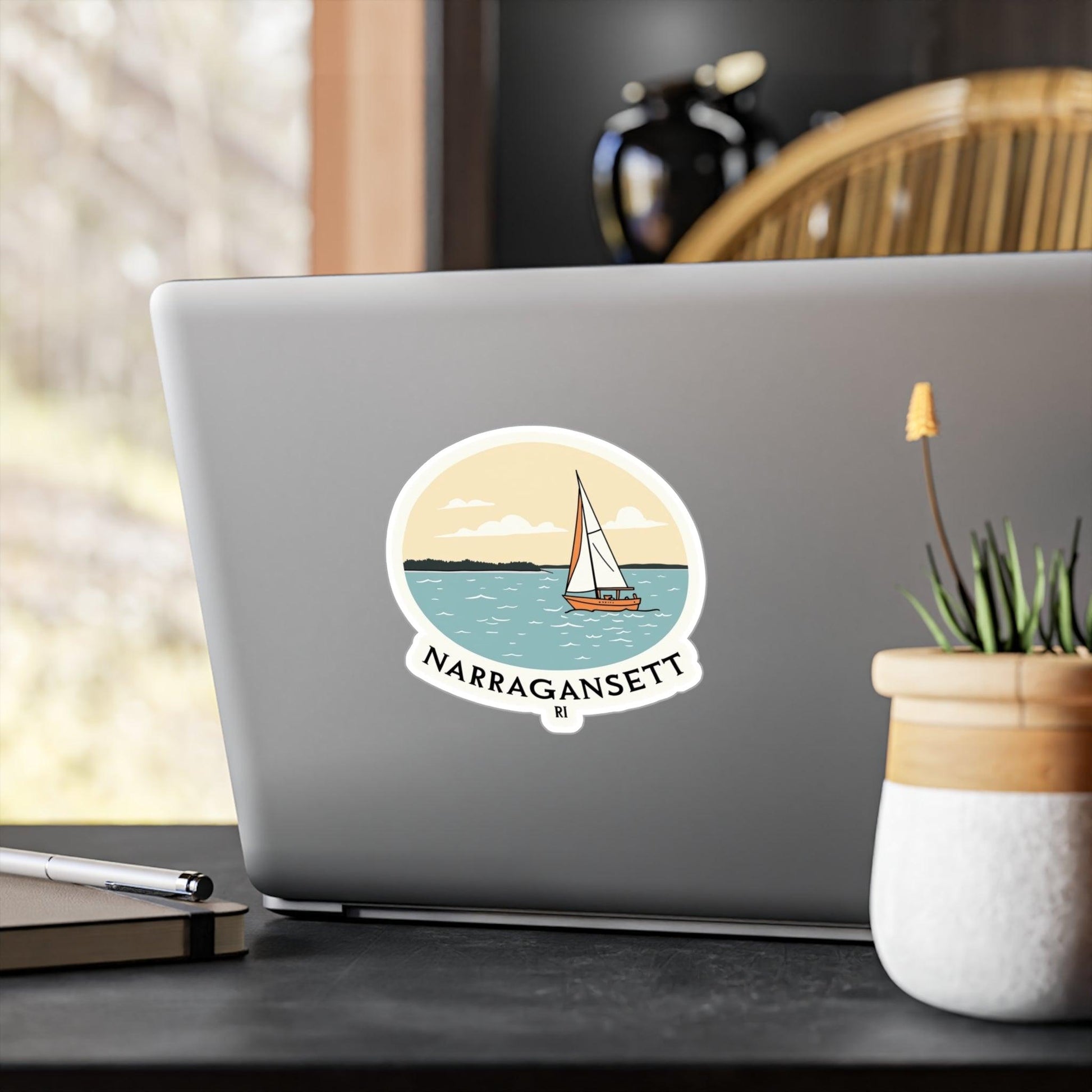 Narragansett, RI Kiss-Cut Vinyl Decal for Home Decor - Even Keel LLC