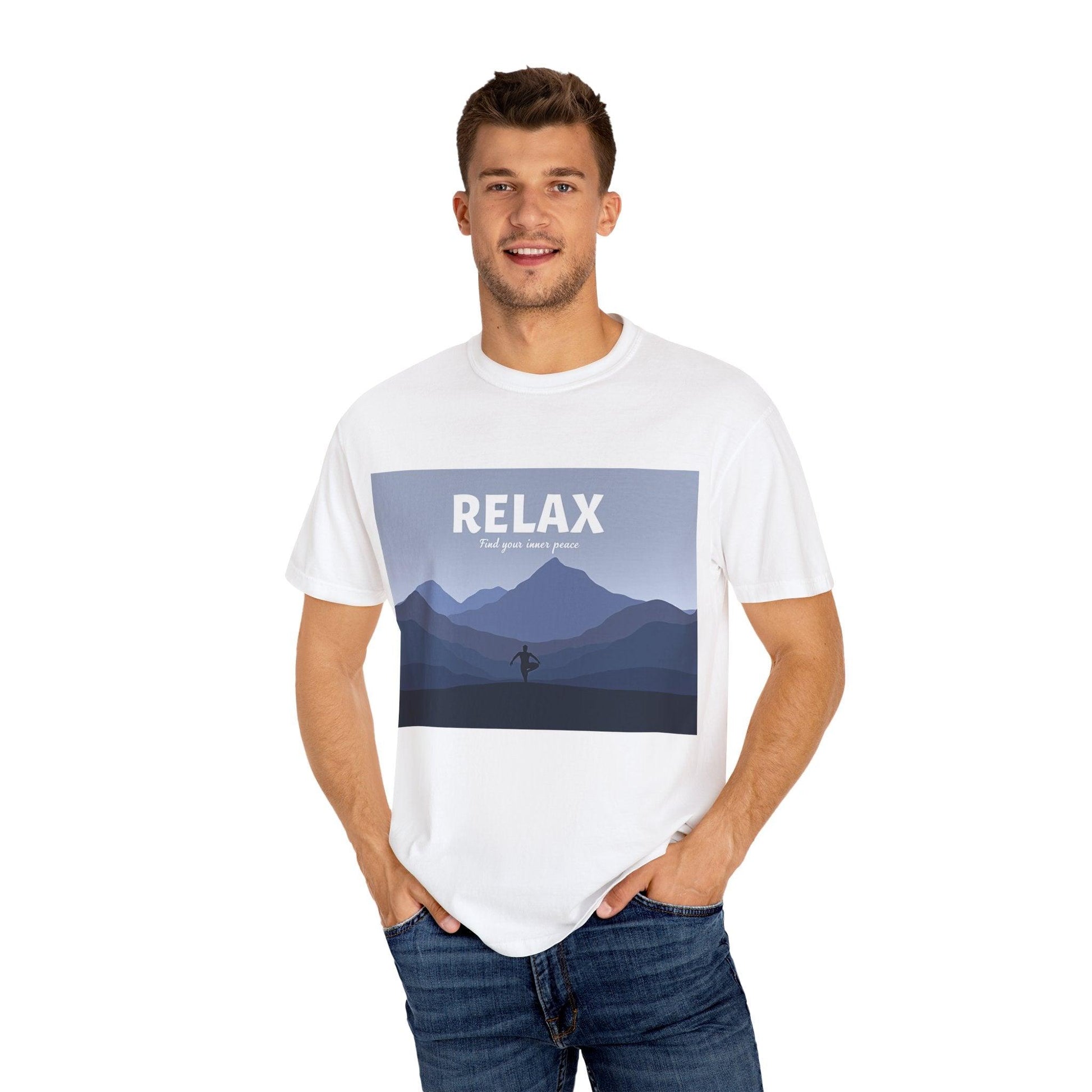 Relax - Find Your Inner Peace Dyed T-shirt for Comfort - Even Keel LLC