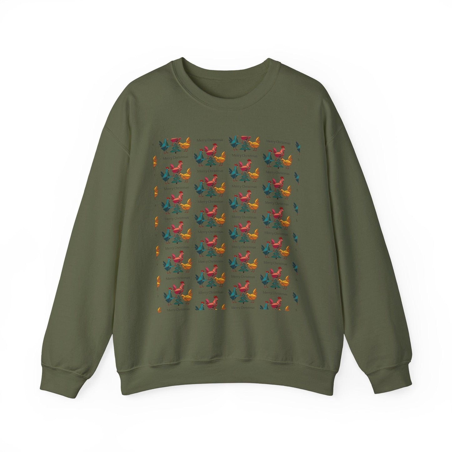 Ugly Christmas Chicken Crewneck Sweatshirt for Comfort - Even Keel LLC