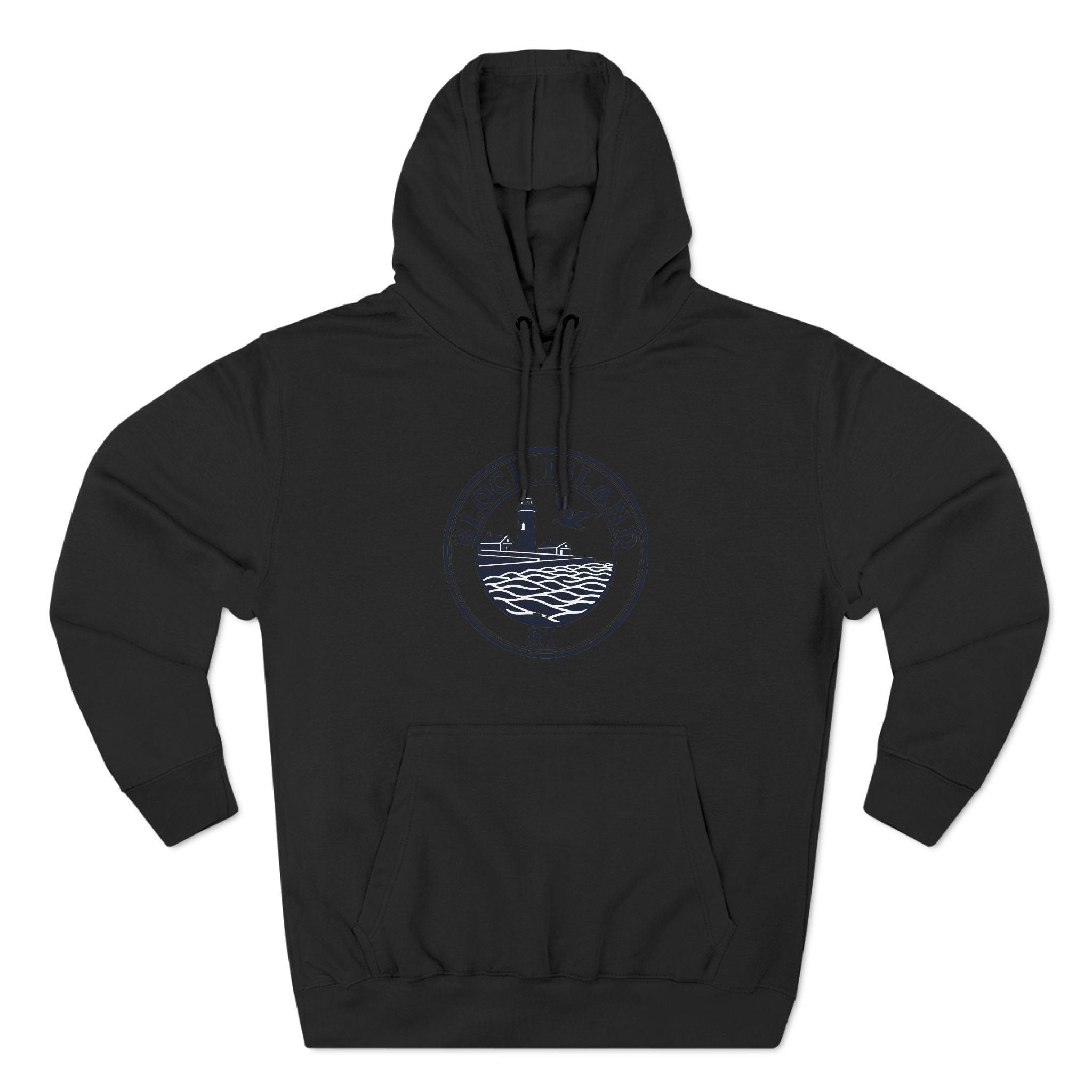 Fleece Hoodie - Block Island Rhode Island North Light Unisex - Even Keel LLC