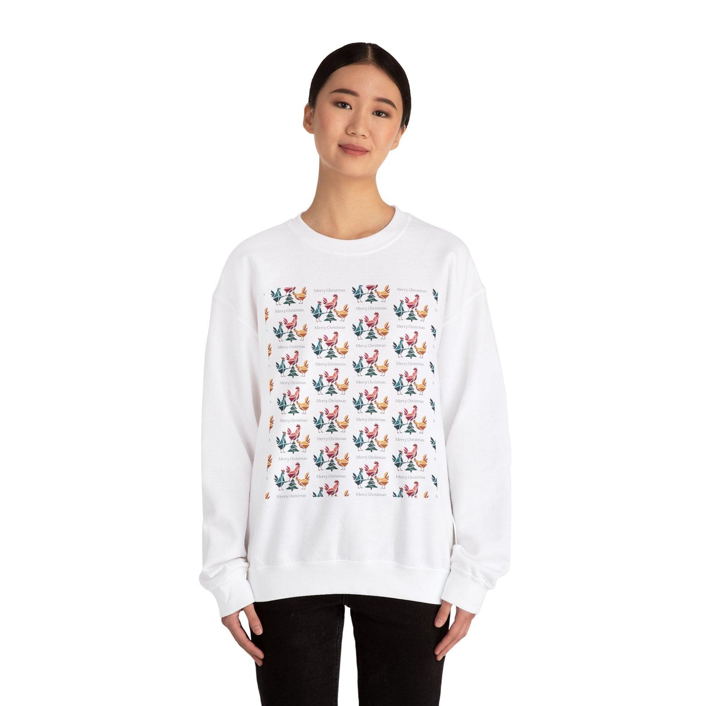 Ugly Christmas Chicken Crewneck Sweatshirt for Comfort - Even Keel LLC