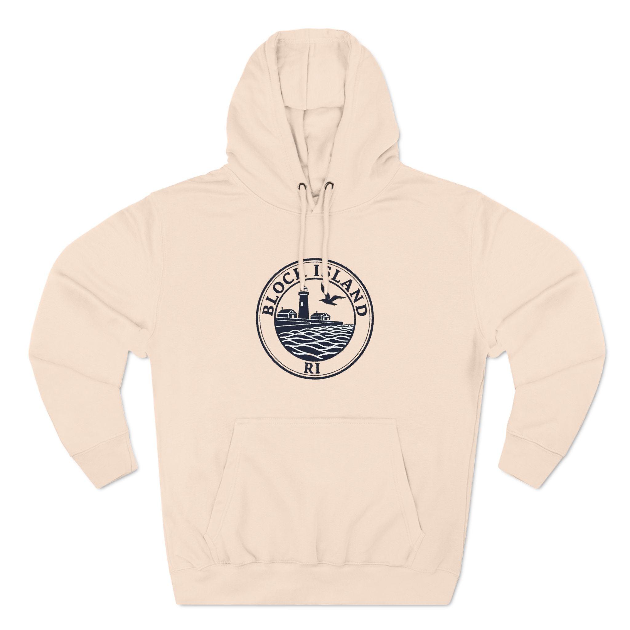 Fleece Hoodie - Block Island Rhode Island North Light Unisex - Even Keel LLC