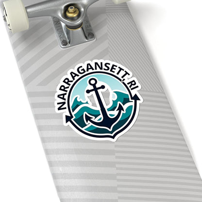 Narragansett, RI Sticker - Custom Kiss-Cut Vinyl Design - Even Keel LLC