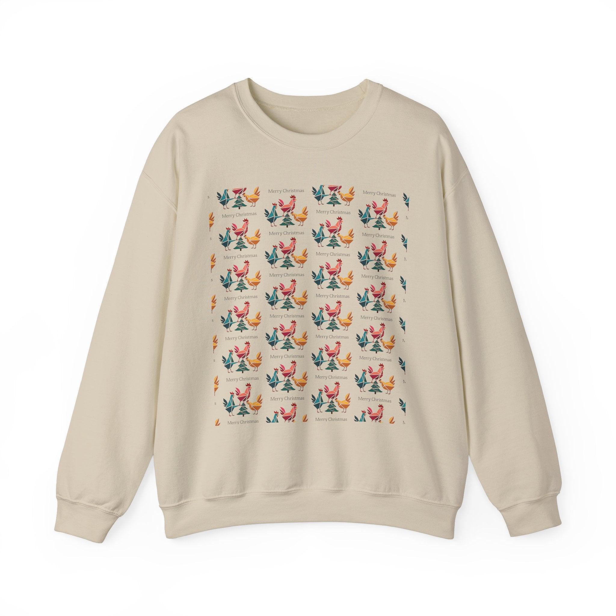 Ugly Christmas Chicken Crewneck Sweatshirt for Comfort - Even Keel LLC