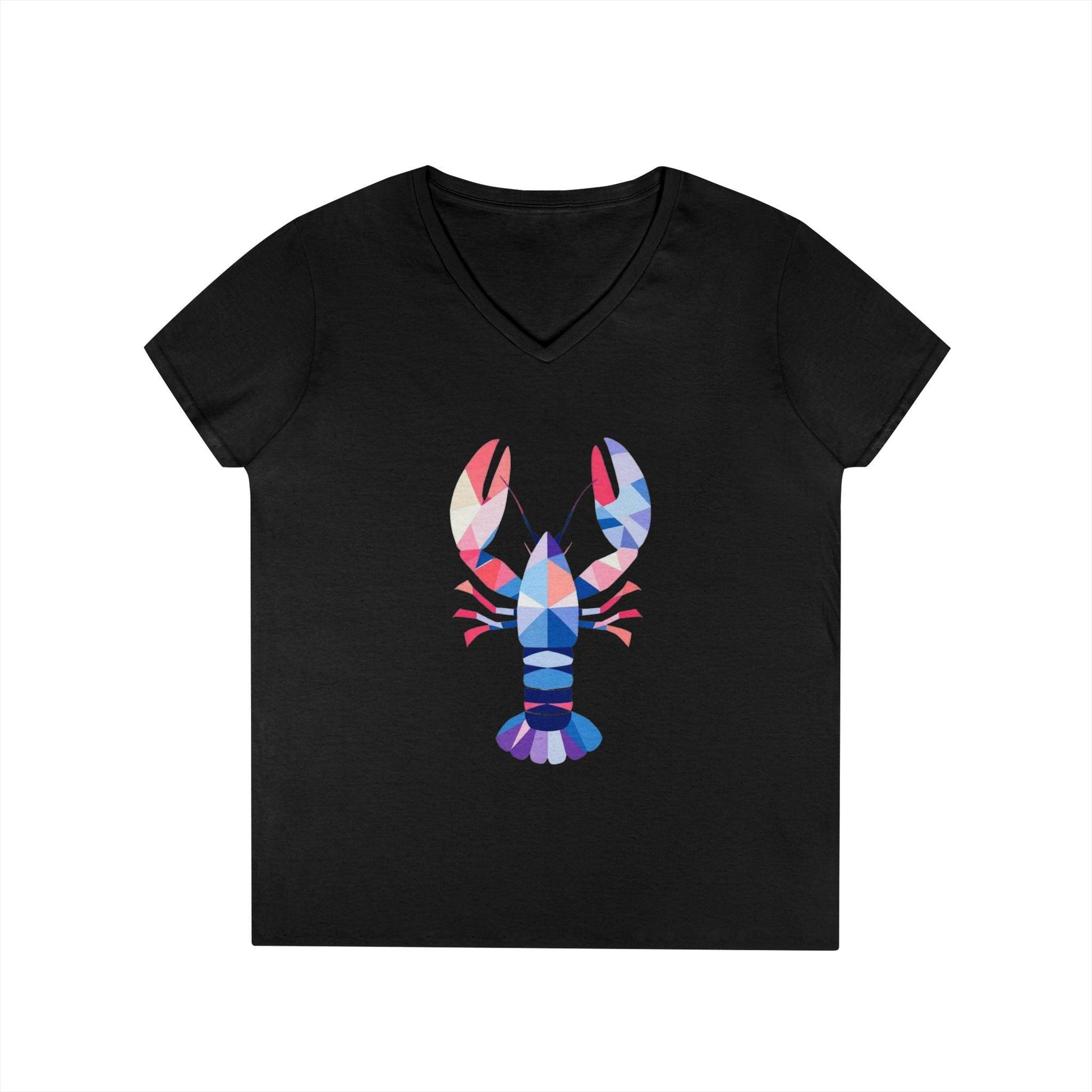 Colorful Lobster Ladies' V-Neck T-Shirt for Summer BBQs - Even Keel LLC