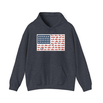 American Ship Flag Hooded Sweatshirt for Cozy Comfort - Even Keel LLC