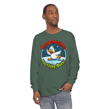 Christmas Filthy Duck Long Sleeve T-Shirt For Holiday Fun - Even Keel LLC