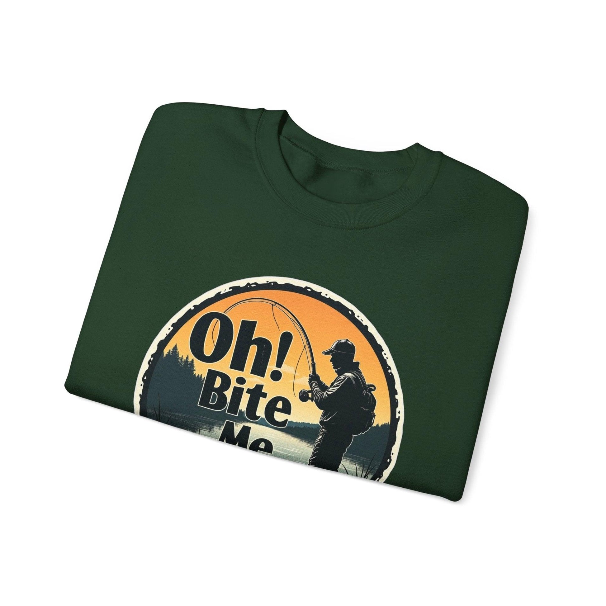 Oh Bite Me Fishing Crewneck Sweatshirt for Comfort and Style - Even Keel LLC