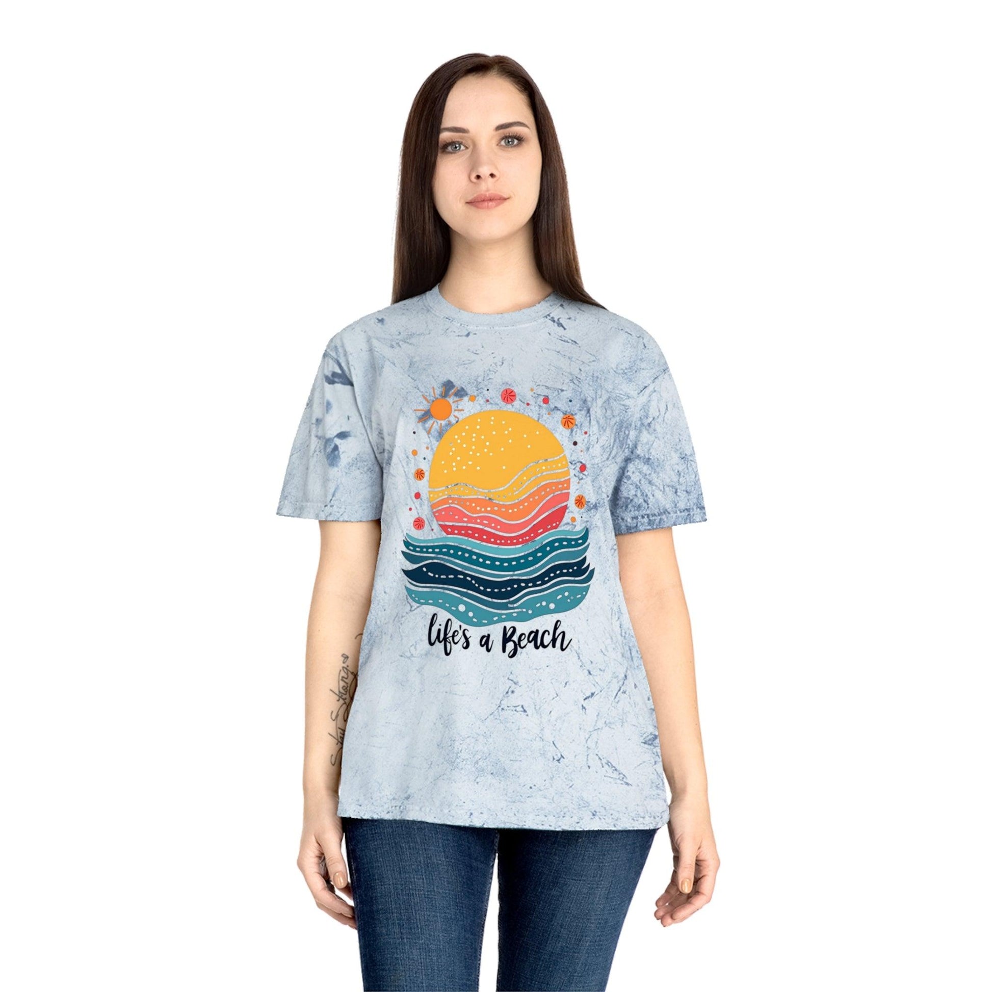 Color Blasted "Life's a Beach" Shirt for Casual Wear - Even Keel LLC