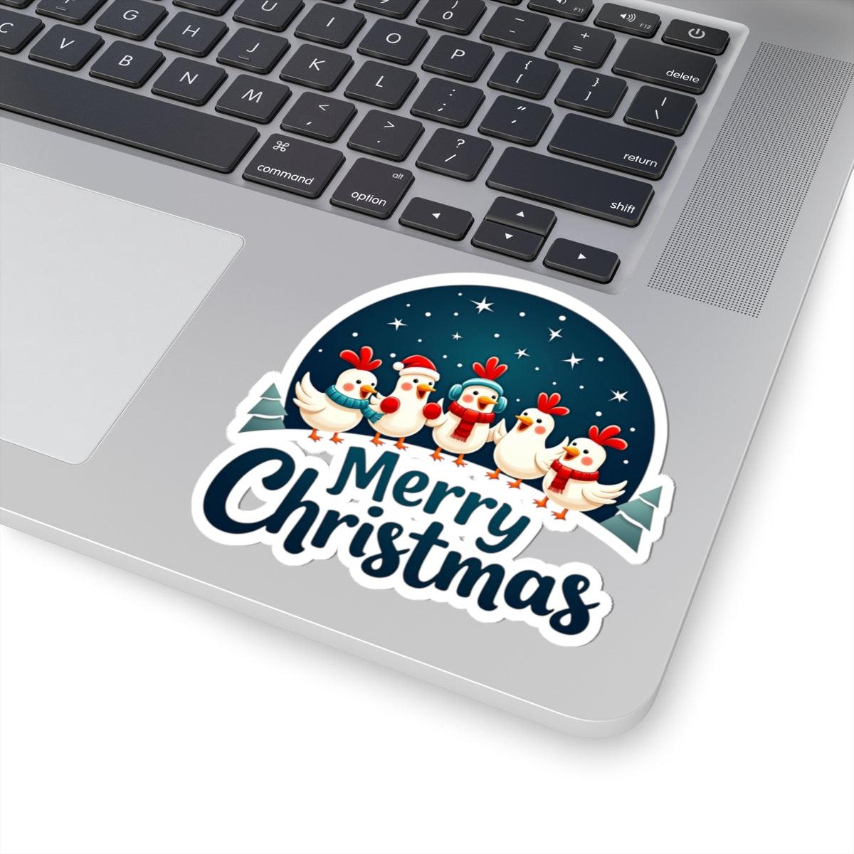 Merry Christmas Singing Chicks Stickers for Festive Fun - Even Keel LLC