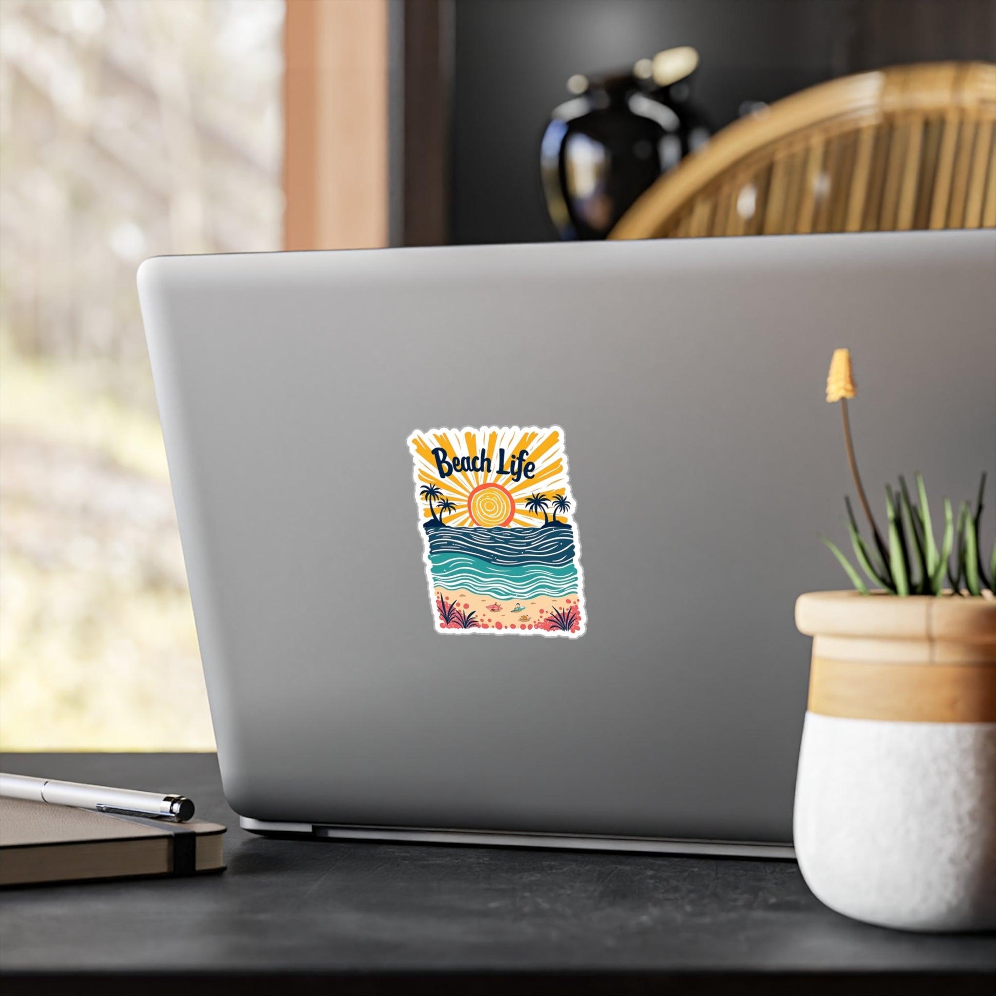 Beach Life Decal Sticker for Laptops and Water Bottles - Even Keel LLC