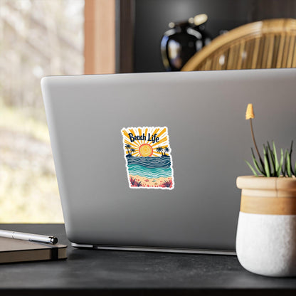 Beach Life Decal Sticker for Laptops and Water Bottles - Even Keel LLC