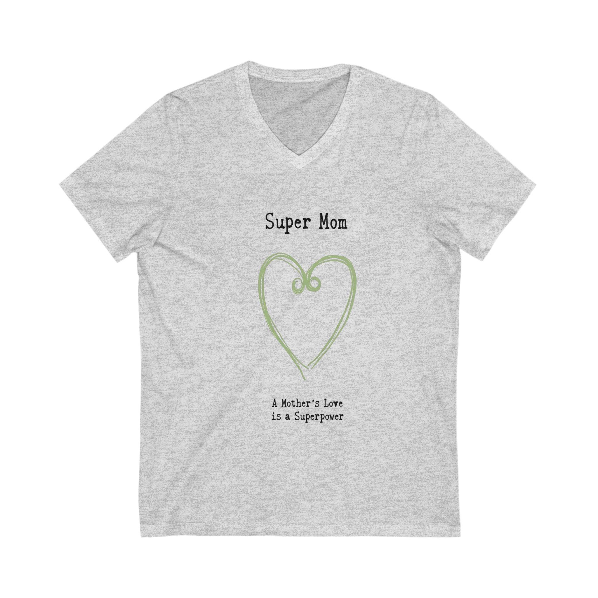 V-Neck Tee Super Mom Shirt for Stylish Mothers Apparel - Even Keel LLC