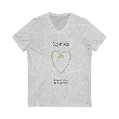 V-Neck Tee Super Mom Shirt for Stylish Mothers Apparel - Even Keel LLC