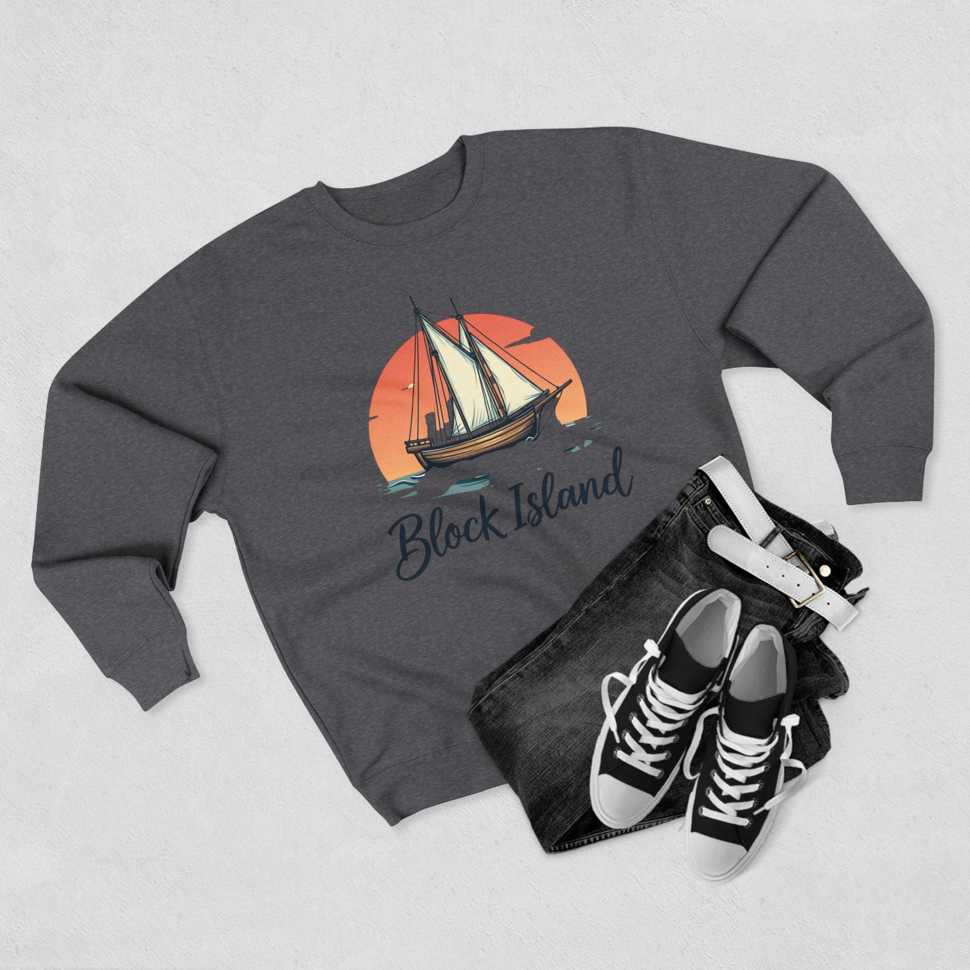 Block Island Pirate Ship Unisex Sweatshirt for Nautical Style - Even Keel LLC