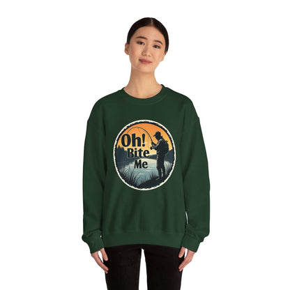 Oh Bite Me Fishing Crewneck Sweatshirt for Comfort and Style - Even Keel LLC