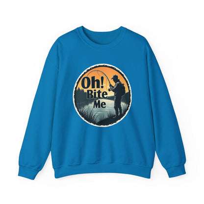 Oh Bite Me Fishing Crewneck Sweatshirt for Comfort and Style - Even Keel LLC