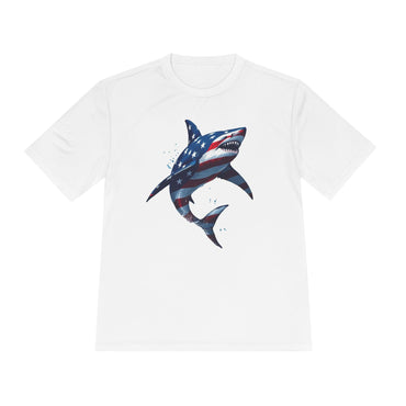 Patriotic Shark Unisex Moisture Wicking Tee - Even Keel LLC