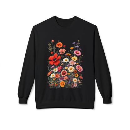 Women's Floral Sweatshirt - Softstyle Fleece Crewneck Style - Even Keel LLC