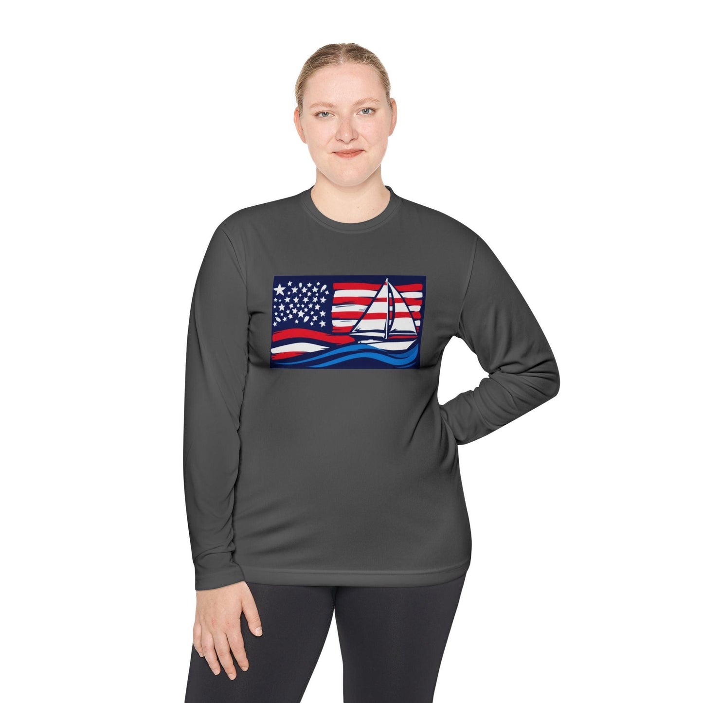 United States Flag Patriotic Sailing Tee for All Activities - Even Keel LLC