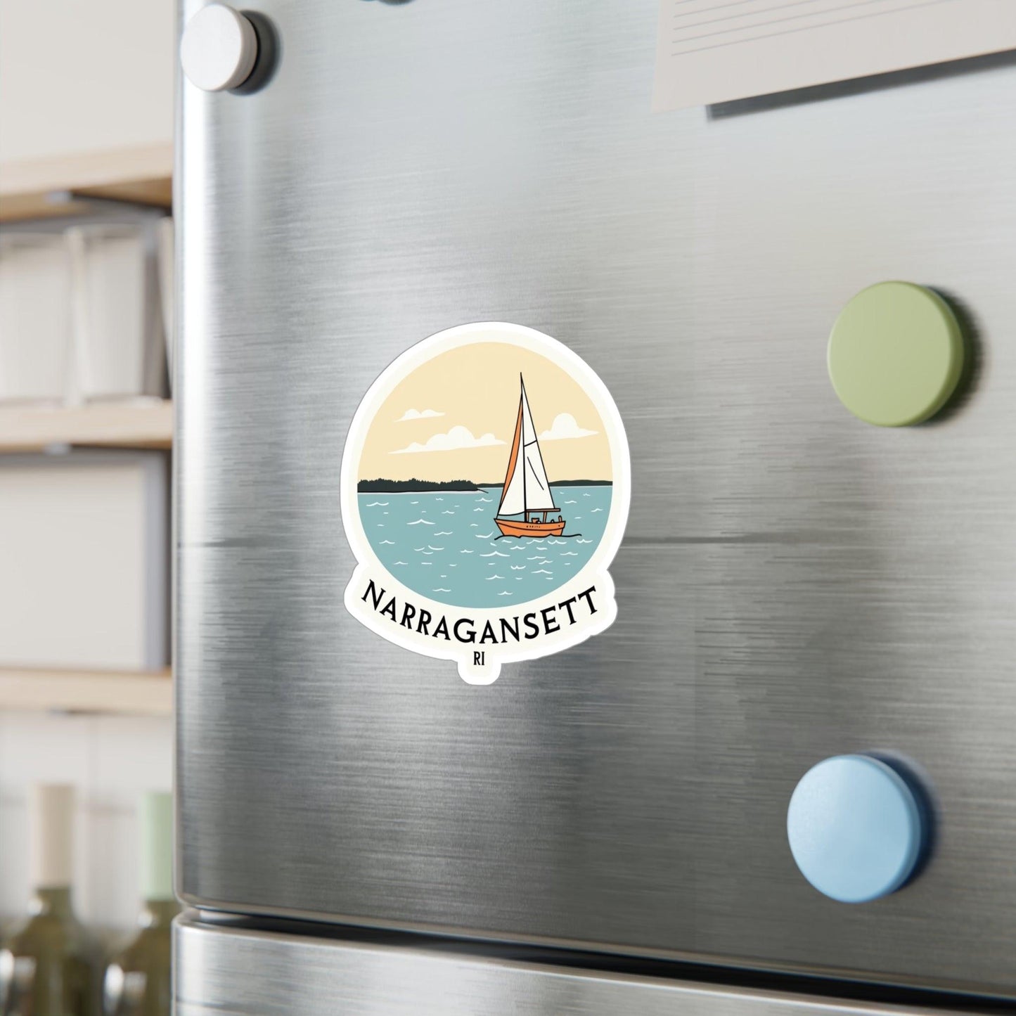 Narragansett, RI Kiss-Cut Vinyl Decal for Home Decor - Even Keel LLC