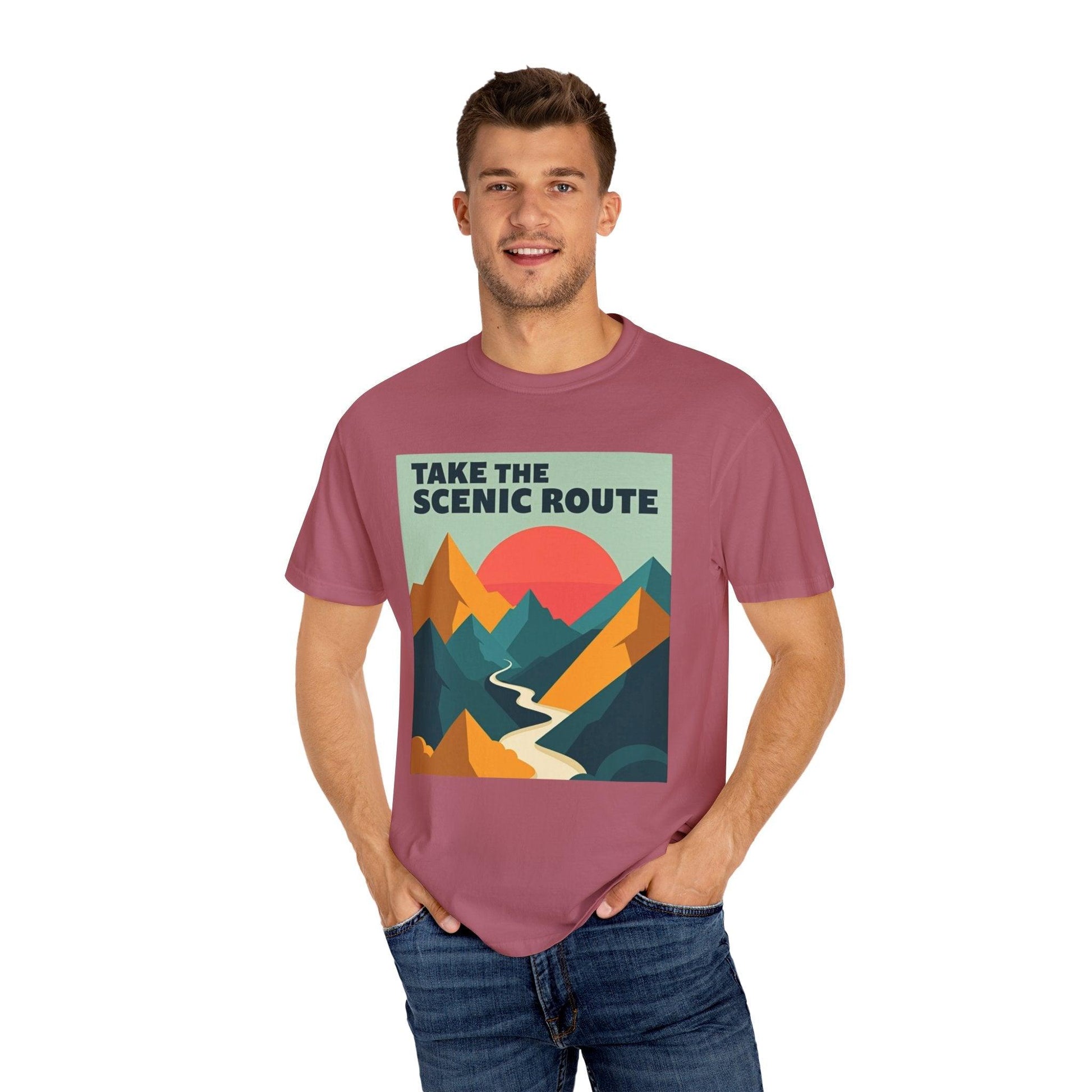 Hiking Tee - Take the Scenic Route Unisex T-shirt for Adventurers - Even Keel LLC