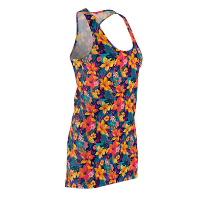 Tropical Floral Racerback Dress for Women - Casual Summer Style