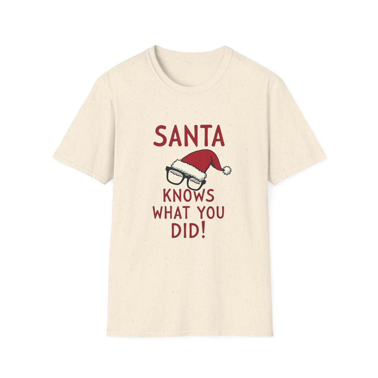 Santa Knows What You Did Unisex Softstyle T-Shirt Gift.